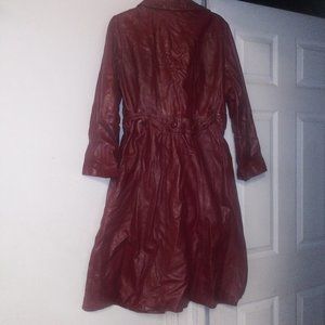 Red Leather Trench Coat